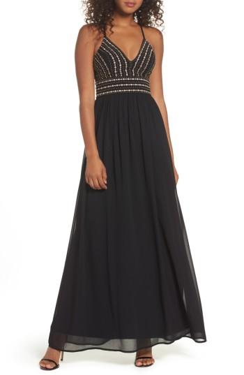 Women's Lulus Glamorous Gala Embellished Maxi Dress