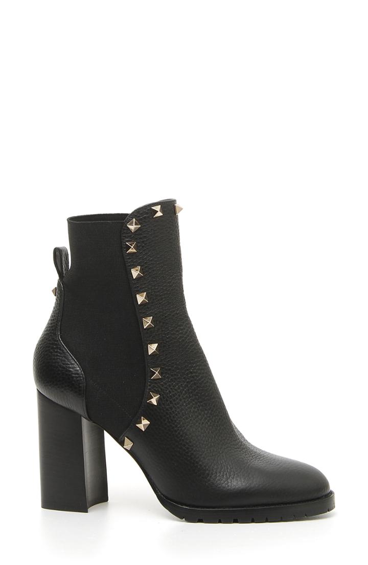 Women's Valentino Garavani Rockstud Block Heel Bootie .5us / 35.5eu - Black