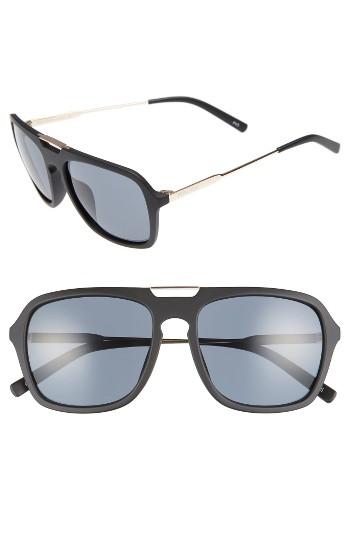 Women's Perverse Chillax 55mm Polarized Aviator Sunglasses - Black/ Black
