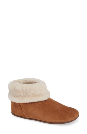 Women's Fitflop Sarah Genuine Shearling Trim Bootie M - Beige