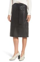 Women's Emerson Rose Belted Leather Skirt - Black