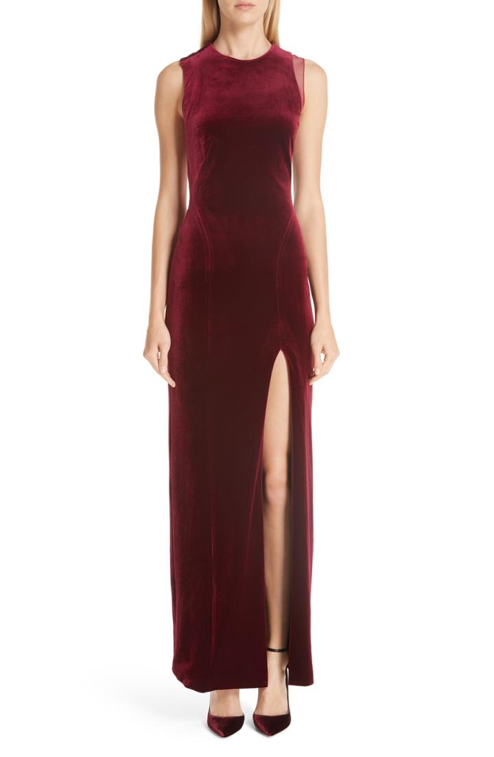 Women's Galvan Crescent Back Cutout Gown Us / 40 Fr - Burgundy