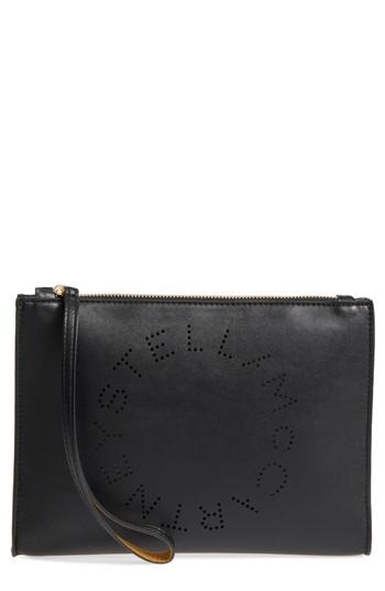 Stella Mccartney Alter Faux Nappa Leather Wristlet Clutch - Black