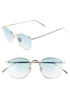 Women's Linda Farrow 48mm Square Sunglasses - Light Gold/ Turquoise