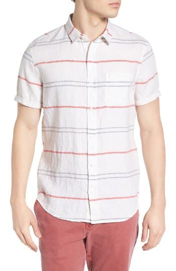 Men's 1901 Stripe Linen Shirt - White