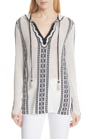 Women's Tory Burch Ria Hooded Tunic - White