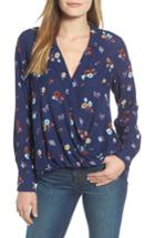 Women's Gibson Surplice Drape Front Blouse - Blue
