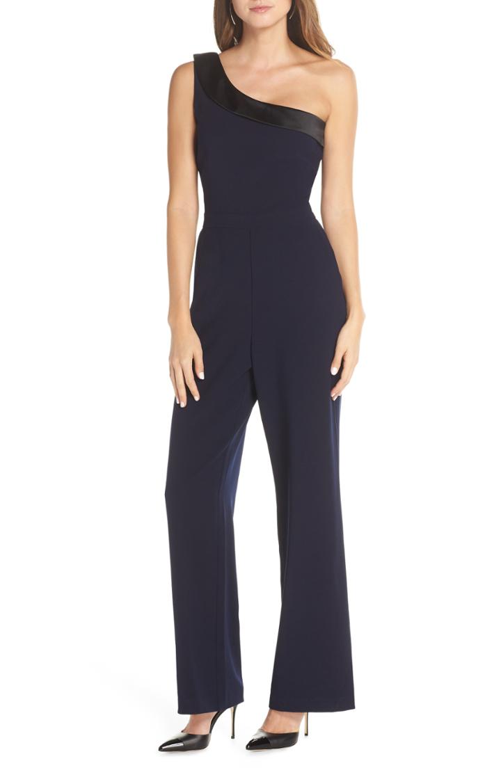Women's 1901 Tuxedo One-shoulder Jumpsuit - Blue