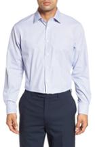 Men's Nordstrom Men's Shop Traditional Fit Non-iron Stripe Dress Shirt .5 34/35 - Blue