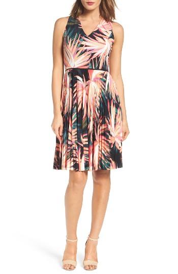 Women's Maggy London Pleated Fit & Flare Dress - Orange