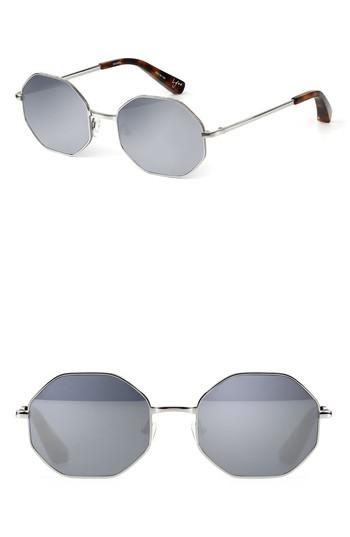 Women's Elizabeth And James Lynn 53mm Octagonal Lens Sunglasses - Silver/ Silver