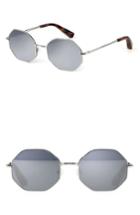 Women's Elizabeth And James Lynn 53mm Octagonal Lens Sunglasses - Silver/ Silver