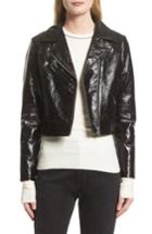 Women's Veda Nova Gloss Leather Moto Jacket - Black