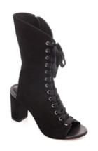 Women's Bernardo Heidi Mid Calf Open Toe Bootie M - Black