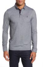 Men's Ted Baker London Trever Slim Fit Long Sleeve Oxford Polo (s) - Blue