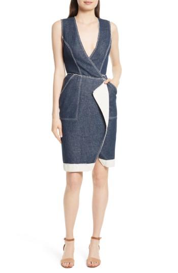 Women's Tracy Reese Surplice Denim Sheath Dress