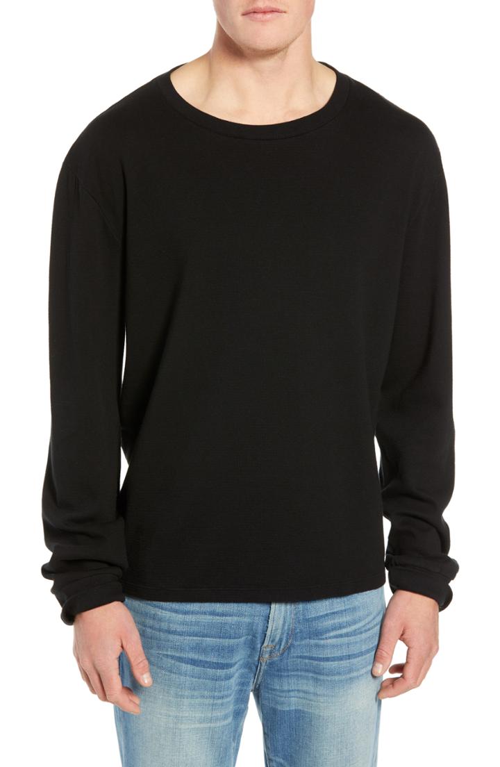 Men's Frame Classic Long Sleeve Crewneck T-shirt - Black