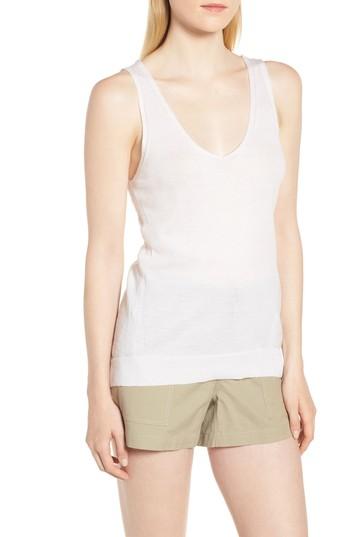 Women's Nordstrom Signature Cashmere Linen Tank - Ivory