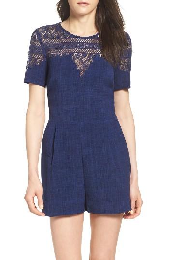 Women's Adelyn Rae Lace Romper - Blue
