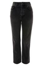 Women's Topshop Boutique Washed Black Moto Straight Leg Jeans Us (fits Like 0-2) X - Black