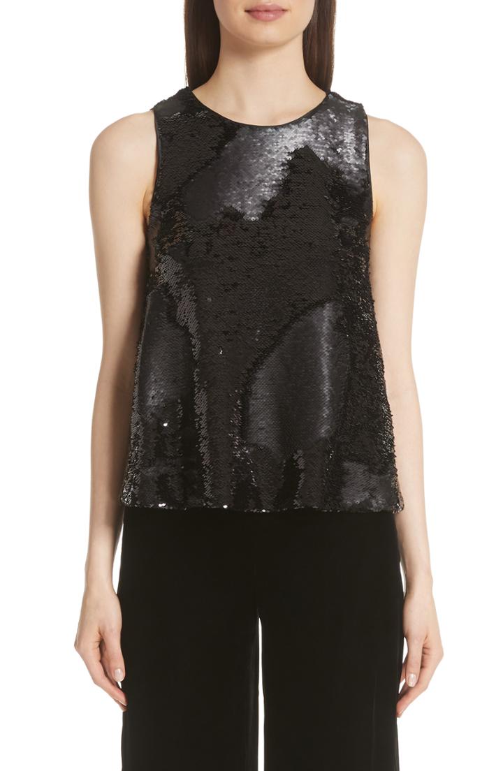 Women's Emporio Armani Sequin Tank Us / 42 It - Black