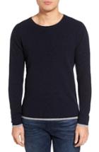 Men's Velvet By Graham & Spencer Jagger01 Tipped Cashmere Sweater - Blue