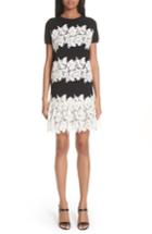 Women's Valentino Lace Trim Knit Dress - Black