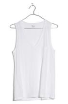 Women's Madewell Whisper Cotton V-neck Tank, Size - Brown