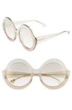 Women's Alice + Olivia Stacey 56mm Round Gradient Lens Sunglasses - Snow Storm