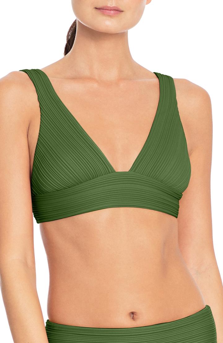 Women's Robin Piccone Lily V-neck Bikini Top - Green