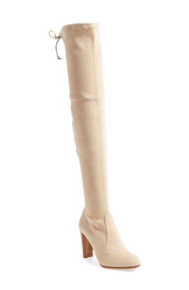 Women's Stuart Weitzman 'highland' Over The Knee Boot M - Beige