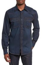 Men's Jean Shop Garth Denim Western Shirt - Blue