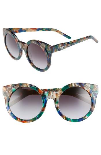 Women's Perverse Mutiny 50mm Gradient Lens Cat Eye Sunglasses - Brown Multi/ Black