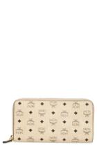Women's Mcm Visetos Coated Canvas Zip Wallet - Beige