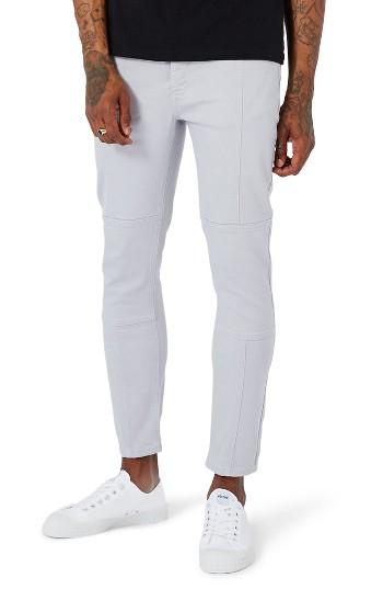 Men's Topman Paneled Stretch Skinny Fit Jeans X 32 - Ivory