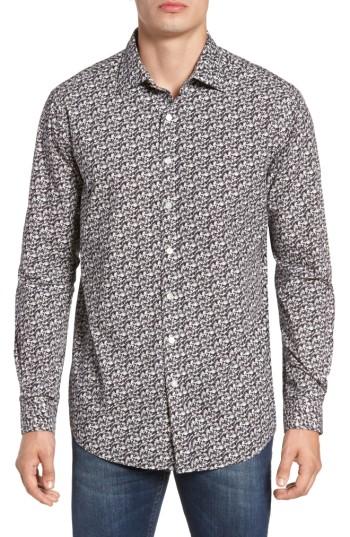 Men's Rodd & Gunn Bucklands Beach Print Sport Shirt - Grey