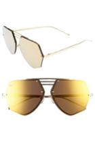 Men's Smoke X Mirrors Geo 8 63mm Mirrored Sunglasses - Gold/ Gold Mirror