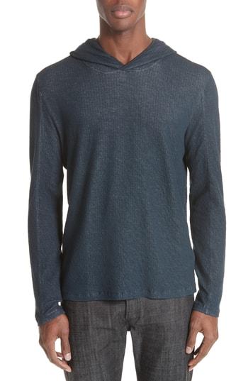 Men's John Varvatos Collection Double Face Hoodie, Size - Blue