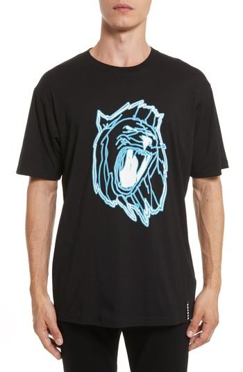 Men's Versus By Versace Electric Lion Graphic T-shirt - Black