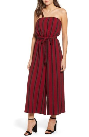 Women's Soprano Strapless Jumpsuit - Burgundy