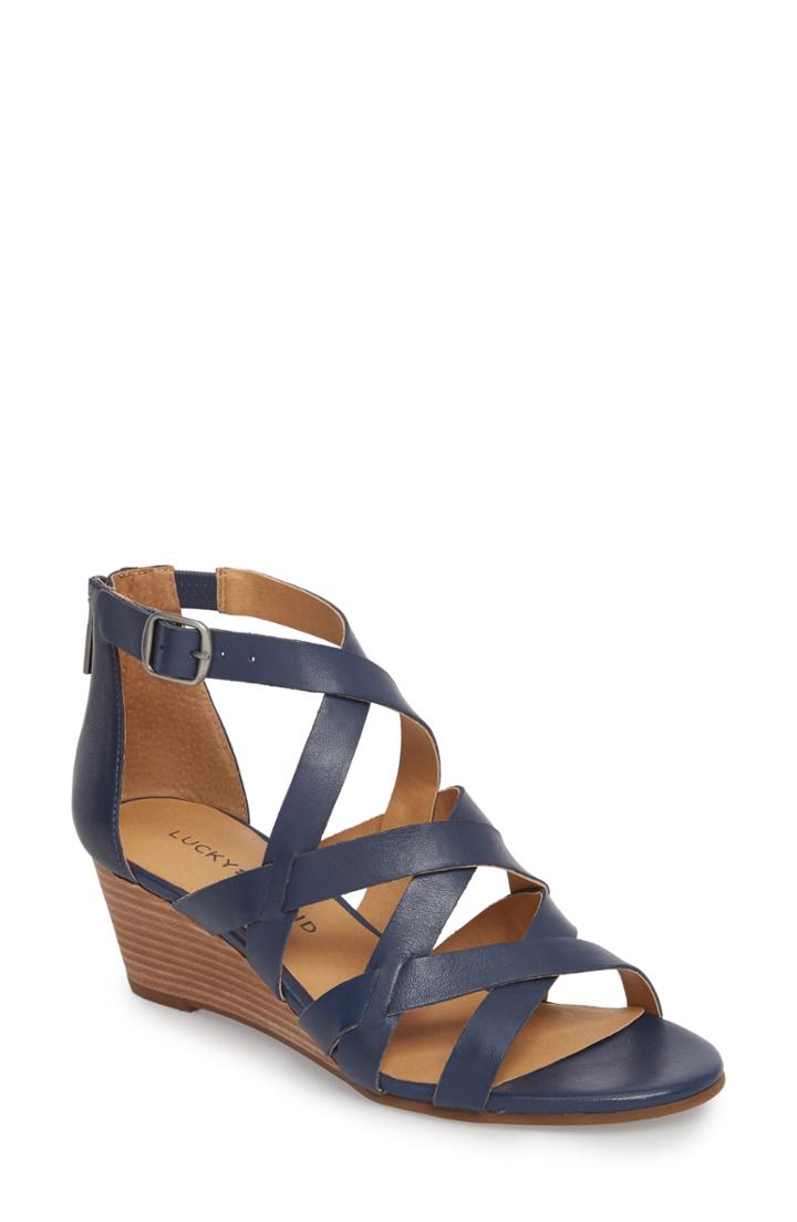 Women's Lucky Brand Jewelia Wedge Sandal M - Blue/green