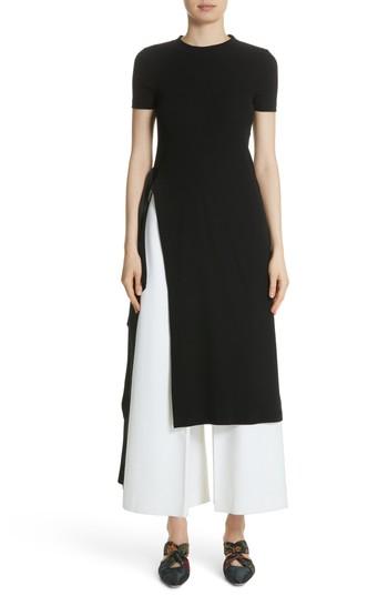 Women's Rosetta Getty Apron Wrap Top - Black