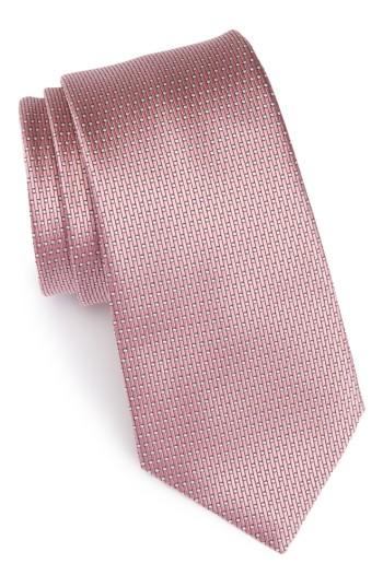 Men's Ermenegildo Zegna Dot Silk Tie, Size - Pink