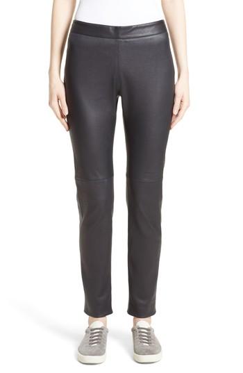 Women's Fabiana Filippi Side Zip Stretch Leather Leggings Us / 42 It - Black