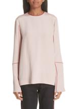 Women's St. John Collection Mock Neck Jersey Top - Grey
