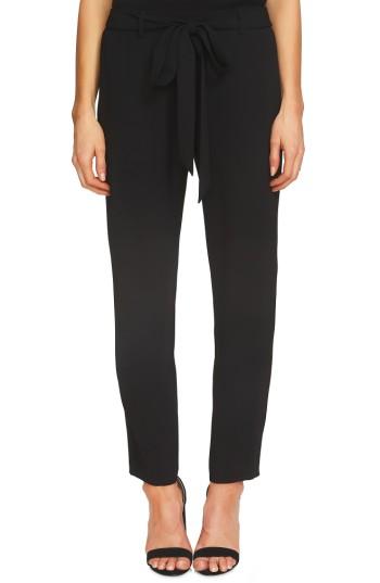 Women's Cece Tie Front Crepe Ankle Pants - Black