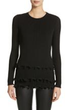 Women's Givenchy Ruffle Hem Rib Knit Top - Black