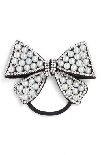 Tasha Imitation Pearl Bow Ponytail Holder