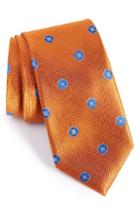 Men's Nordstrom Men's Shop Honeymoon Medallion Silk Tie, Size - Orange