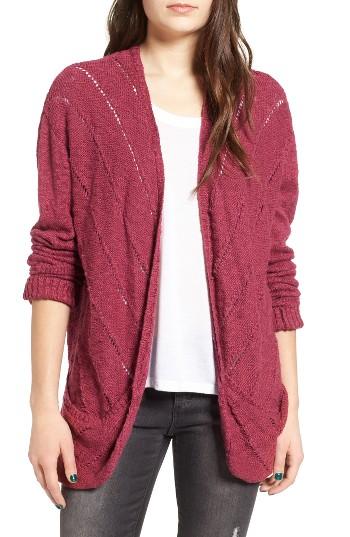 Women's Roxy Waiting On You Ladder Stitch Cardigan - Purple